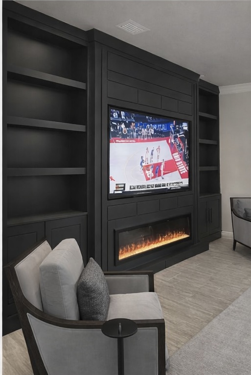 luxury media wall with custom built in cabinetry and fireplace luxury media wall with custom built in cabinetry and fireplace