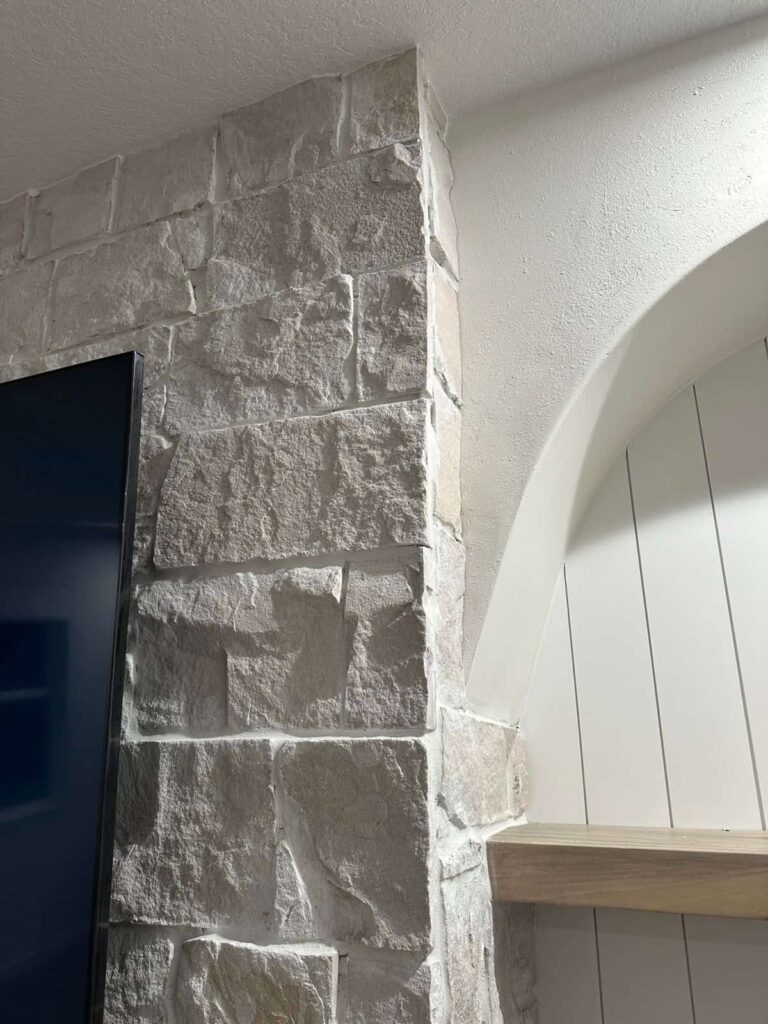 Integrated LED Fireplace Feature Wall modern fireplace media wall with integrated LED lighting and textured stone feature wall