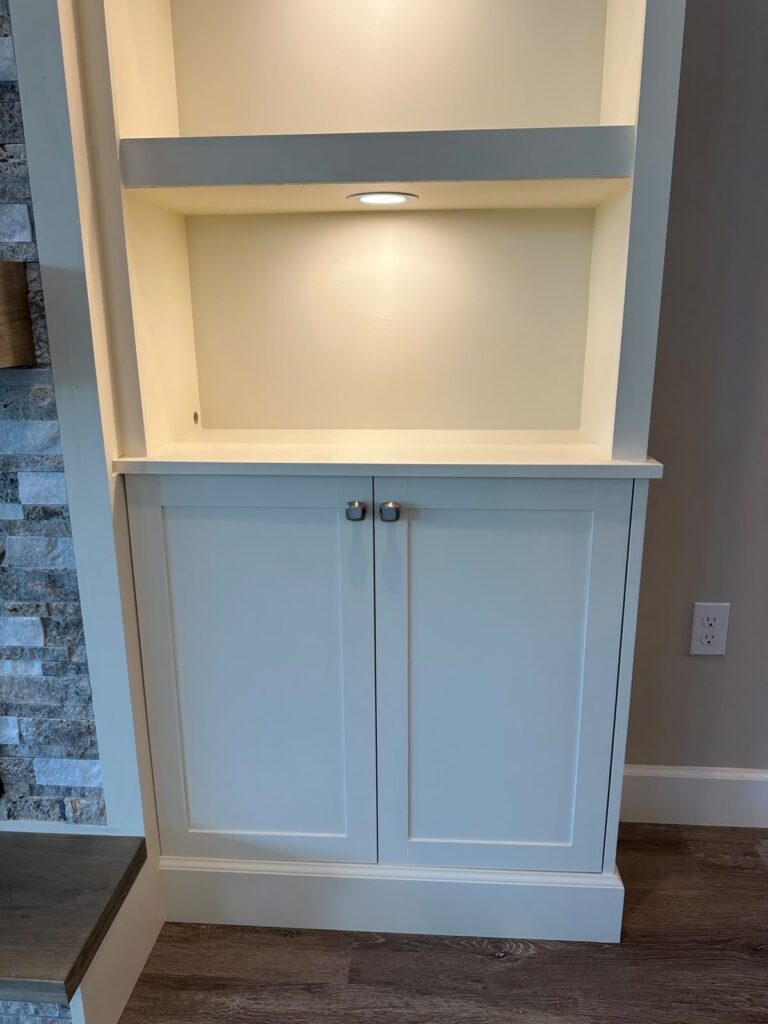 Built in cabinet for TV media wall