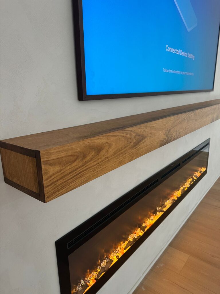 Fireplace Media Wall Construction Custom fireplace media wall construction before limewash finish