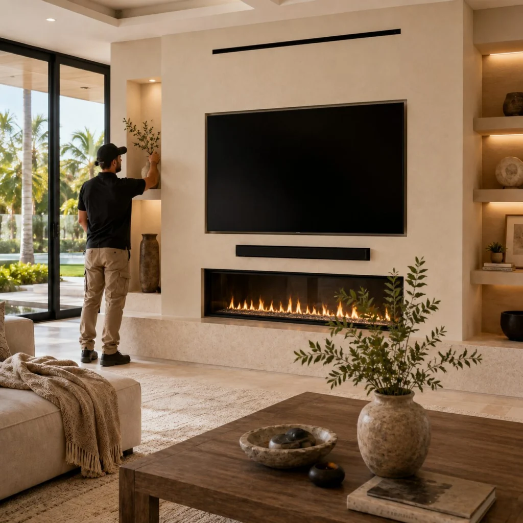 Final Measurements for a Custom Fireplace Wall Project Measuring a custom fireplace wall layout for final dimensions and project planning