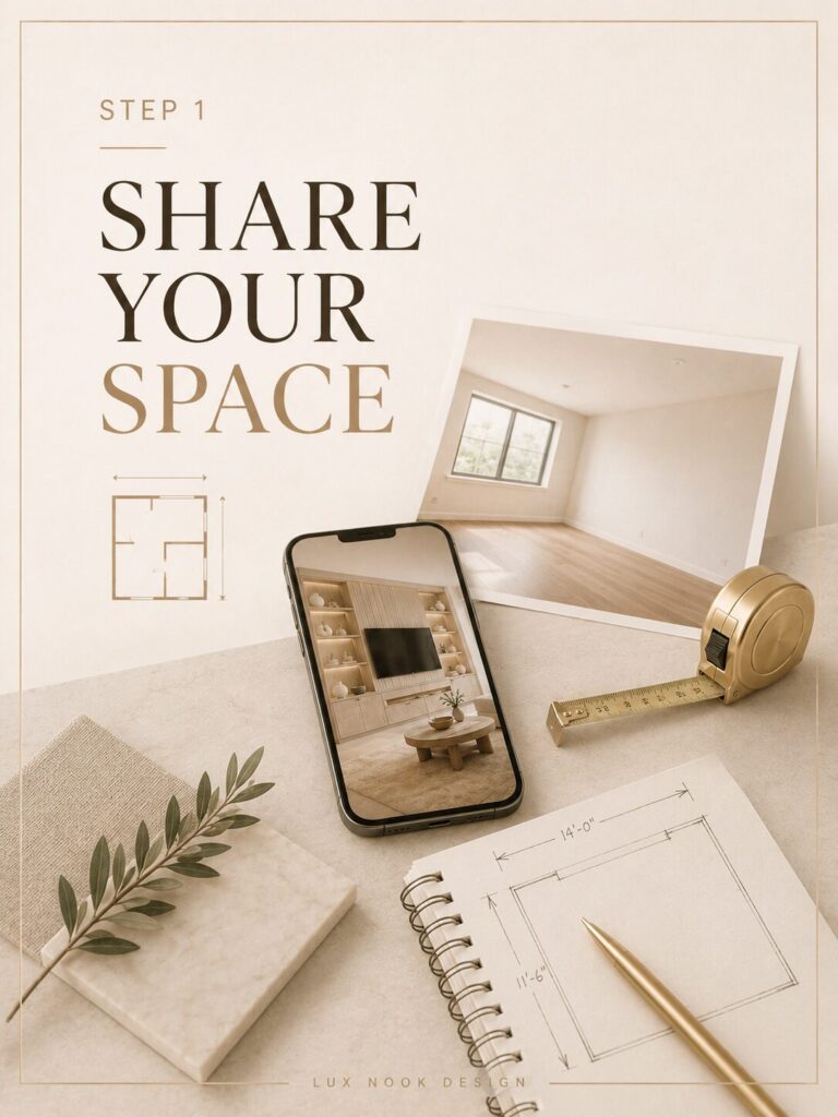 Homeowner sharing room photos and wall measurements for a custom project estimate