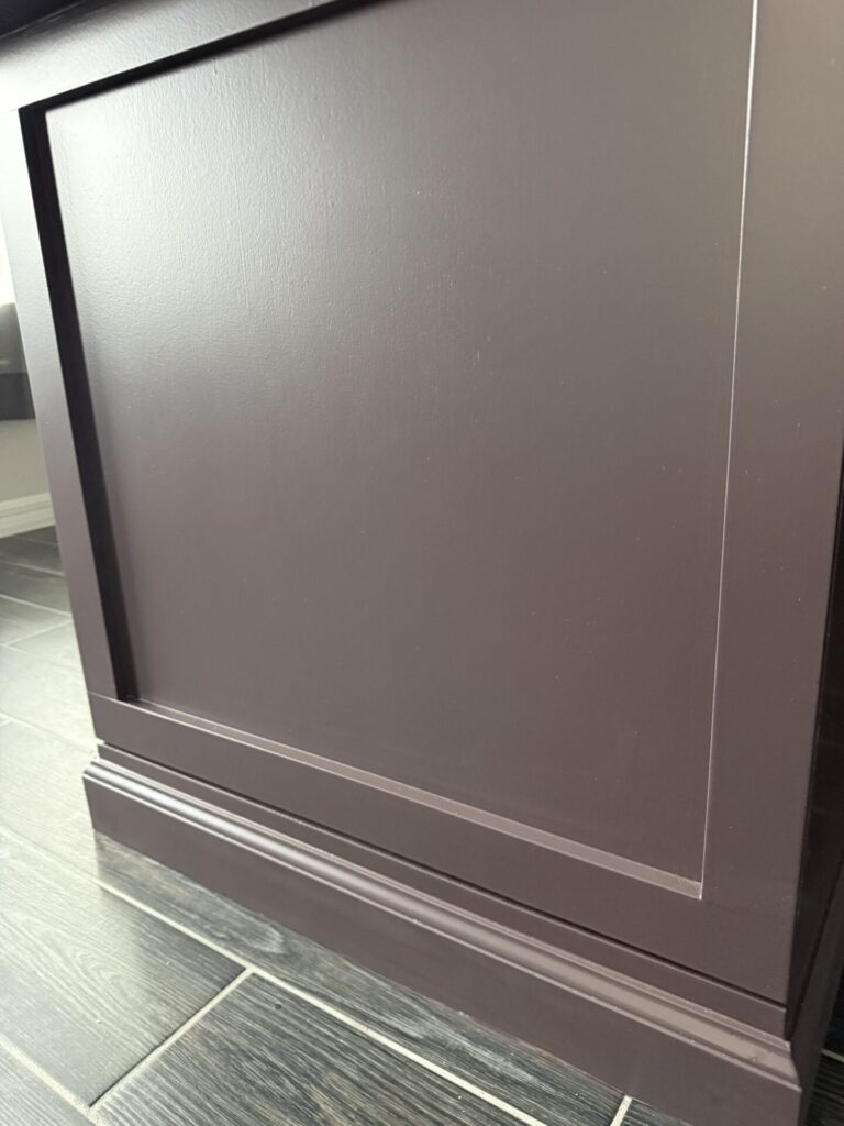 Furniture-quality painted cabinetry and detailed molding in an Orlando custom home office