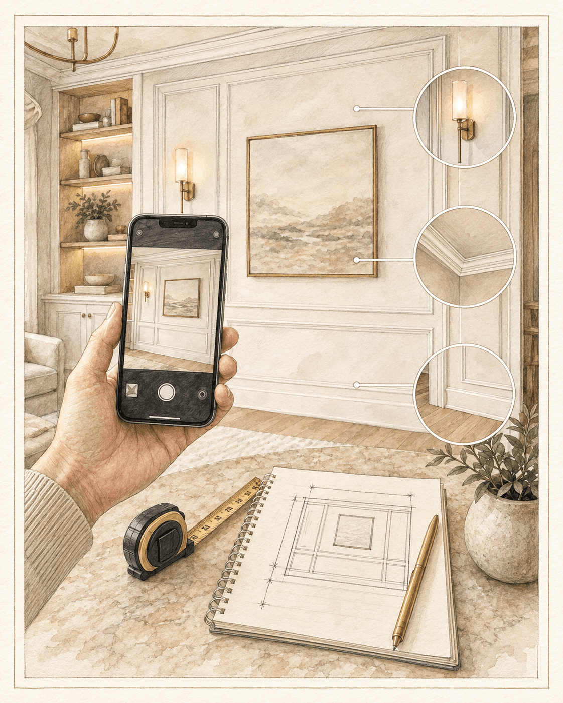 Send photos and dimensions for a custom interior feature project in Florida