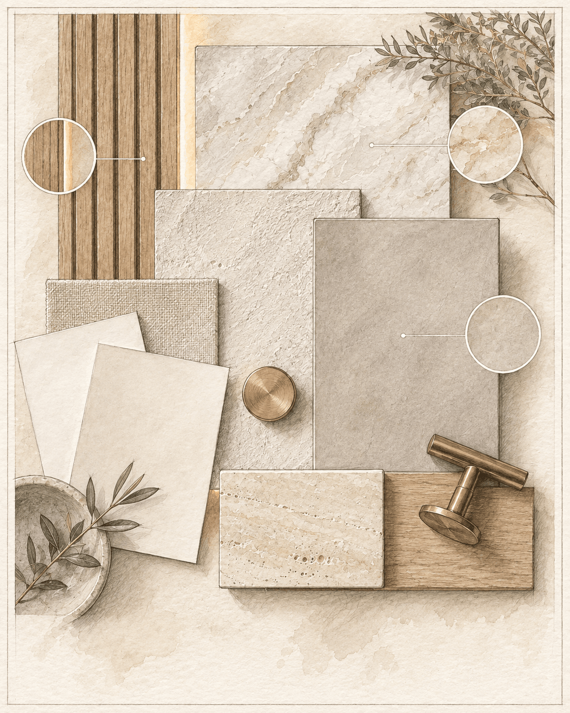Finish and material selection for custom interior feature design in Florida