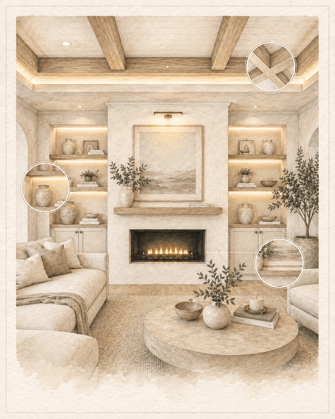 Final completion of a custom interior feature wall project in Florida