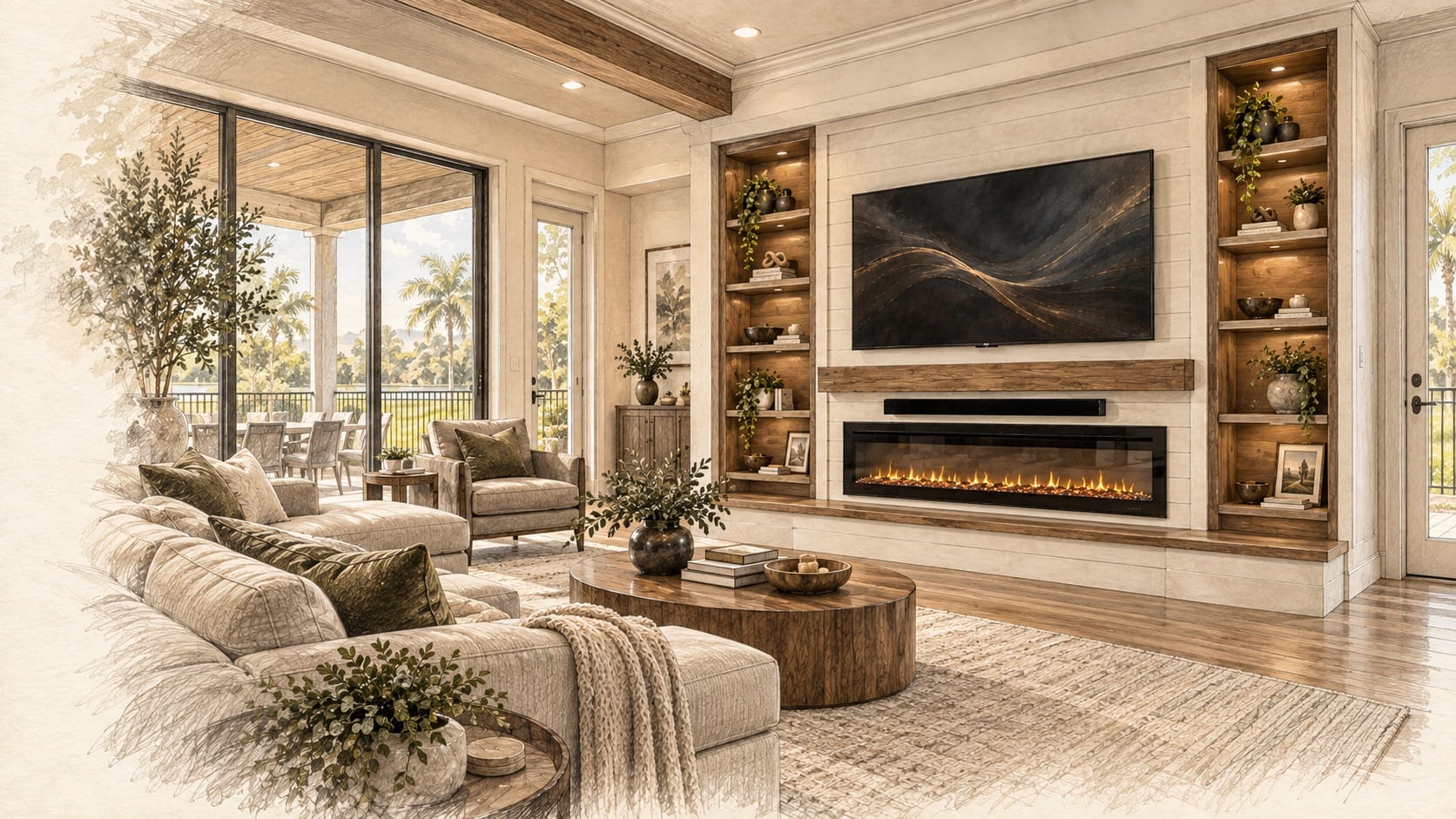 Choosing the right electric fireplace size for a balanced media wall